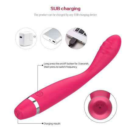 Mini G Spot Vibration Massager USB Charging Diagram and How to use