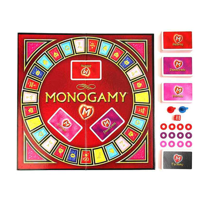 Monogamy Adult Board Game Top View with Cards