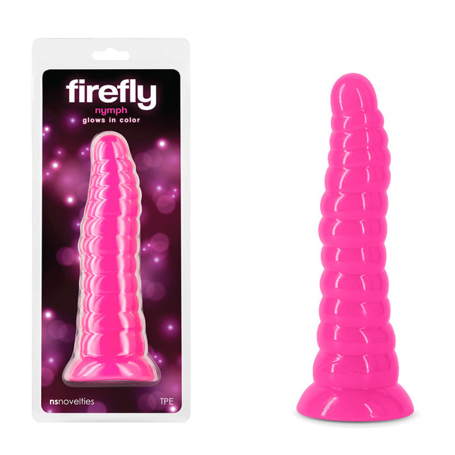 Firefly Nymph Glow in Dark Pink Dildo 18.8cm with Box