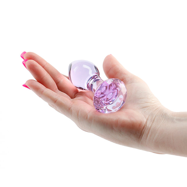 Crystal Gem Purple Glass Butt Plug