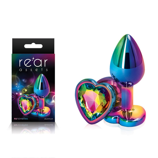 Rear Assets Multi Coloured Heart Butt Plug - Small