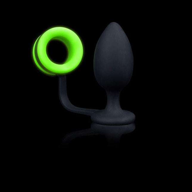 OUCH! Glow In The Dark Butt Plug with Cock Ring Night View