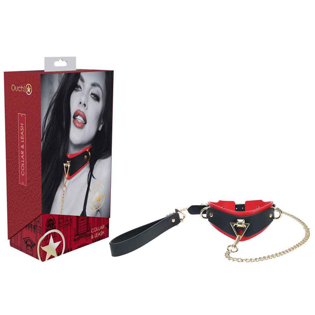 OUCH! Milan Collection - Collar with Leash with Box side by side