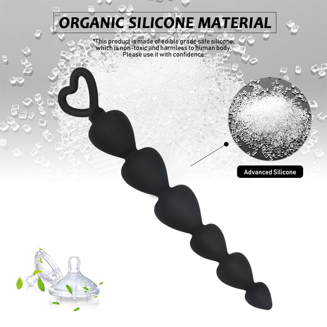 Organic Silicone Classic Black Anal Beads