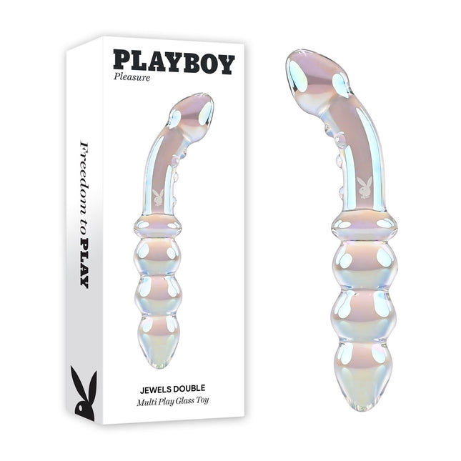 Playboy Pleasure Jewels Double Ended Glass Dildo 17cm