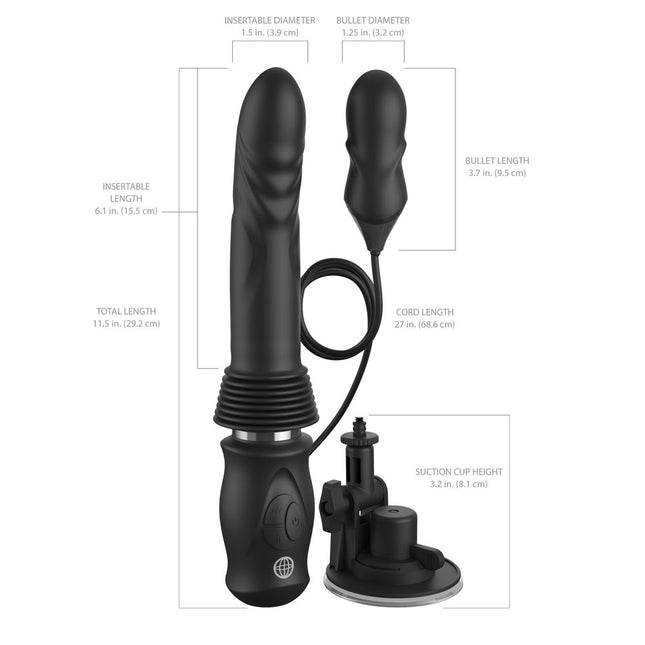 FFS Ultimate Silicone Thruster - Black Thrusting Vibrator