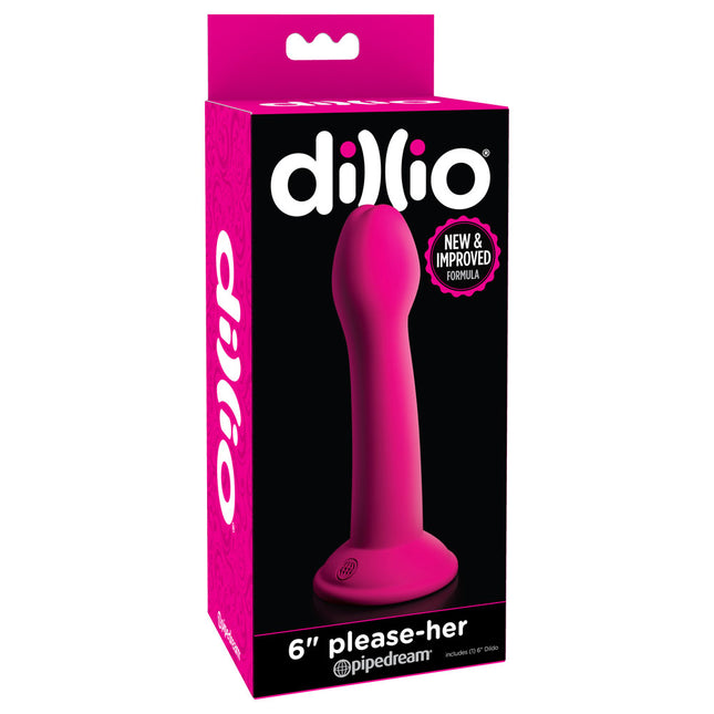 Dillio 6 Inch Please-Her Pink Dildo in Black Box Pipedream