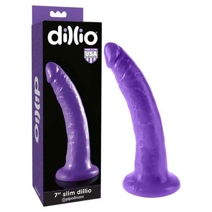 Dillio 7 Inch Slim Purple Dildo