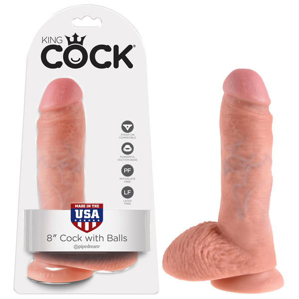 King Cock Flesh 8'' Realistic Dildo With Balls