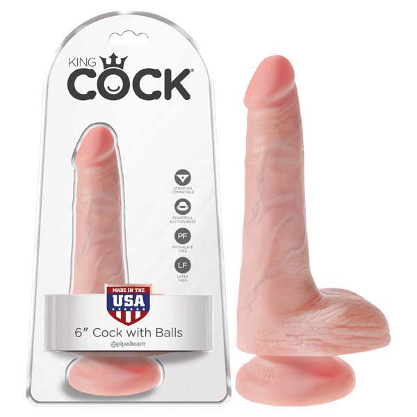 King Cock Flesh 6'' Realistic Dildo with Balls