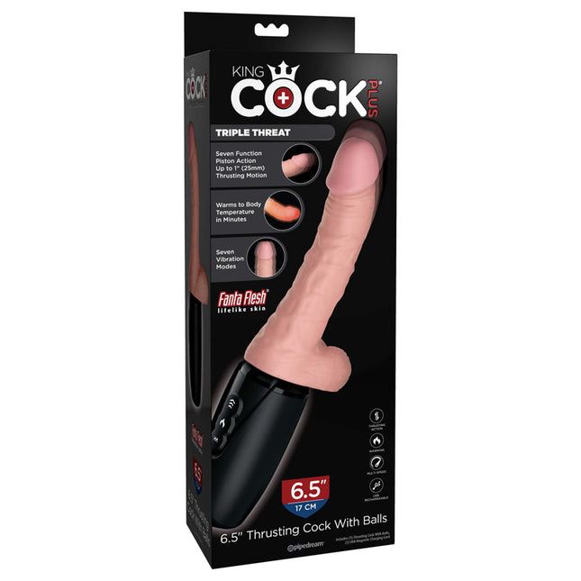 King Cock Plus 6.5'' Thrusting Realistic Dildo with Balls