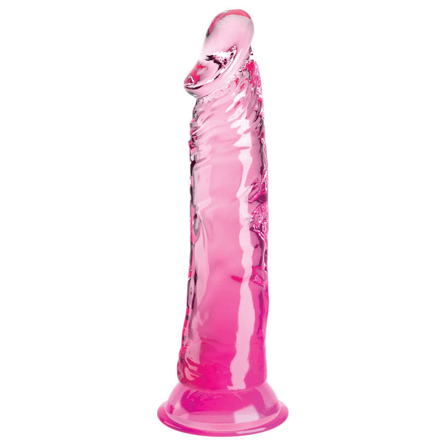 King Cock Clear 8 Inch Pink Dildo Front View