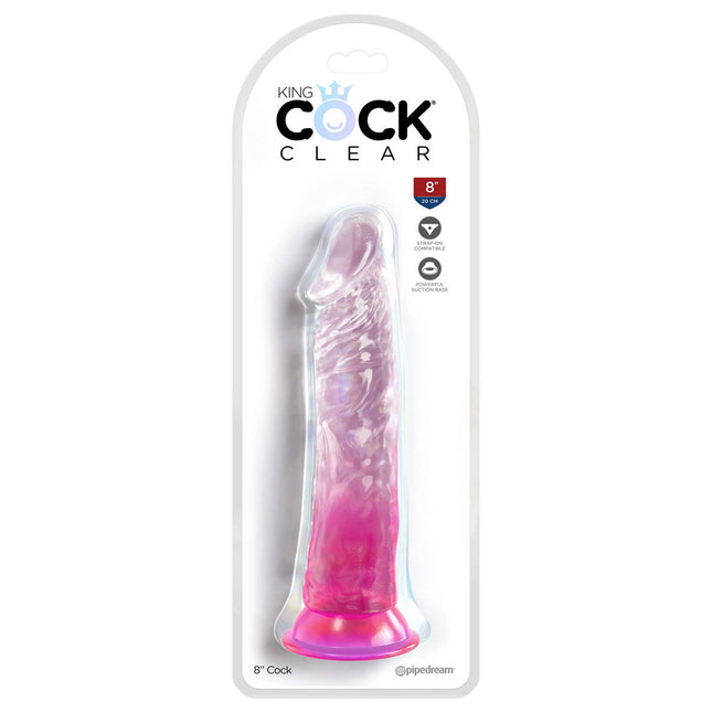 King Cock Clear 8 Inch Pink Dildo Case Only