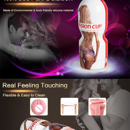 Passion Cup Male Masturbator Flexible and Clean Diagram