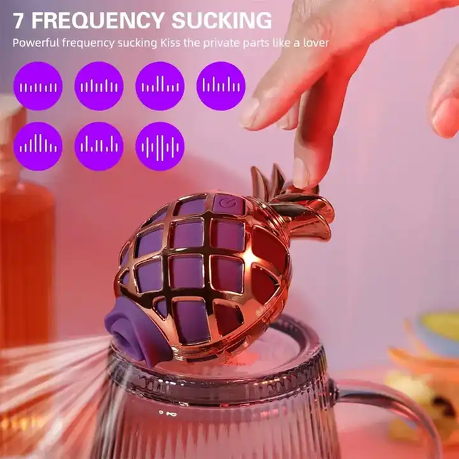 Perfume Sucking Clitoral Stimulator showing 7 frequency suctions 