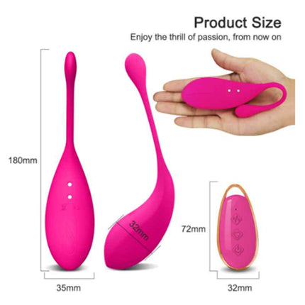 Pink 12 Vibration Remote Control Love Egg Size Chart