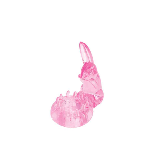 Pink Bodywand Rechargeable Rabbit Cock Ring with Bullet Vibrator upright