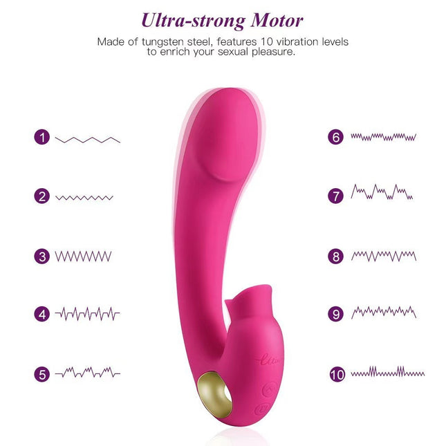 Pink G Spot Vibration Massager with Licking Design with 7 Frequencies