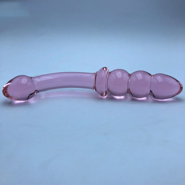 Pink Glass Double Ended Beaded G Spot Dildo