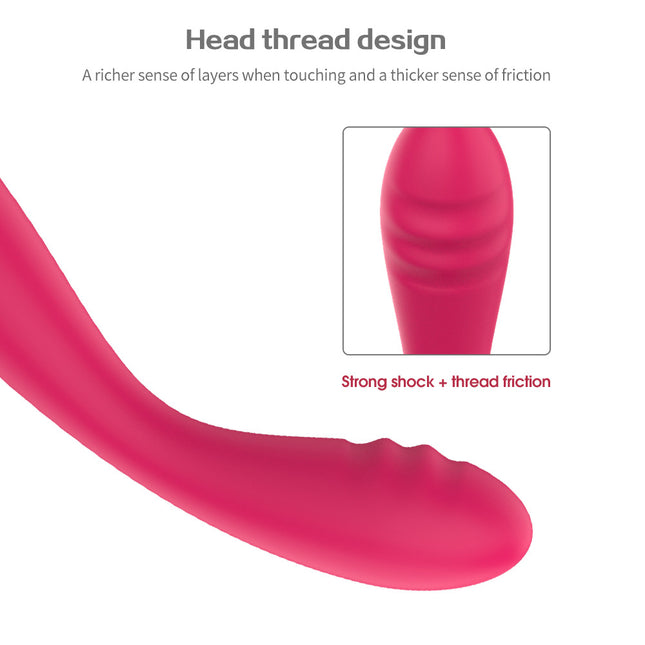 Mini G Spot Vibration Massager Head Thread Design and Close up view