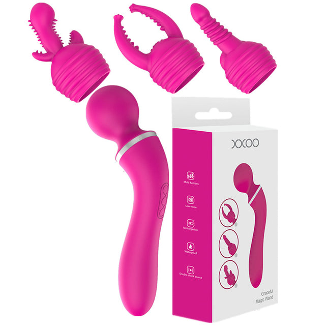 Pink Vibrating Curved Wand Massager