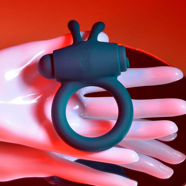 Playboy Pleasure Bunny Buzzer Vibrating Cock Ring Hand