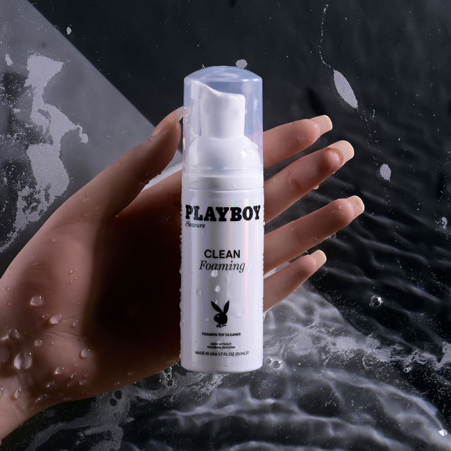 Playboy Toy Cleaner in Male Hand