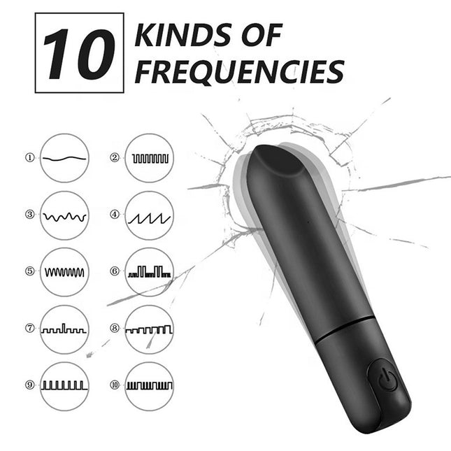 Power Bullet Vibrator 10 Kinds of Frequencies Diagram