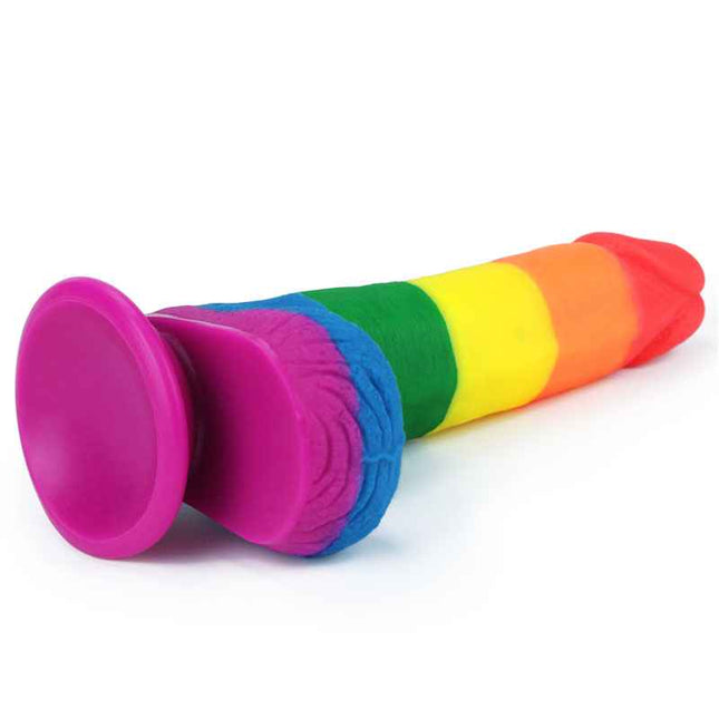 Prider 7.5 Inch Rainbow Dildo side View