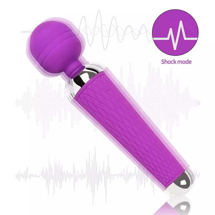 Purple 10 Vibrating Patterns Wand Massager shock design