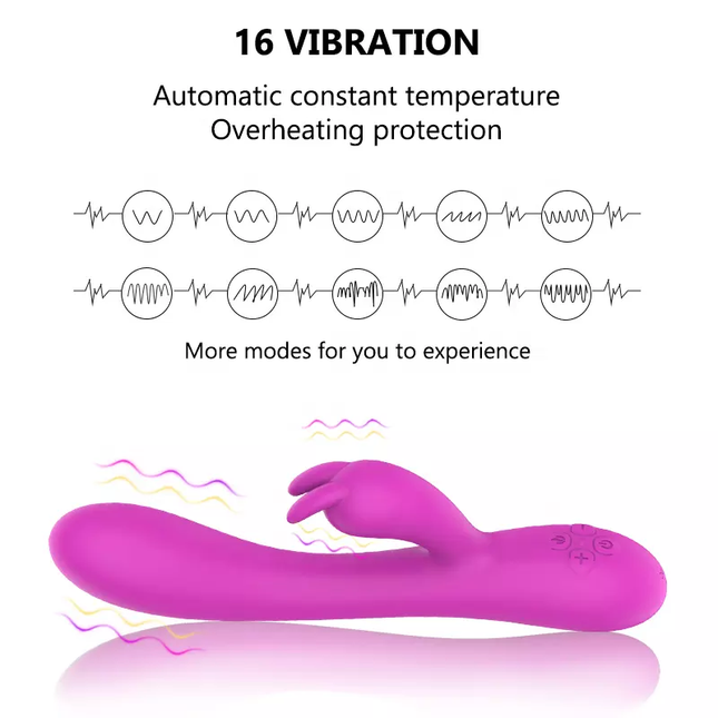 Purple Luxury Heating Rabbit Vibrator with 16 Vibration Levels Images