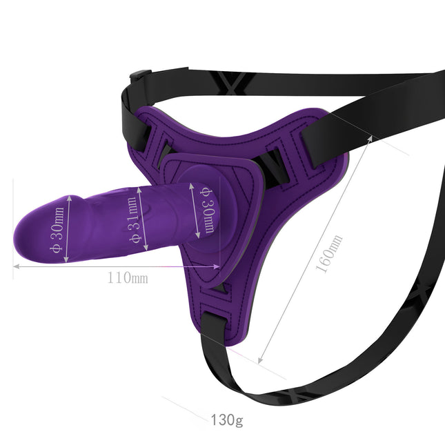 Purple Strap On Dildo Harness Kit 4 Inch Cock