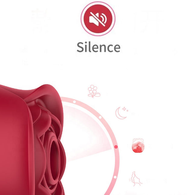 Quiet Red Strong Suction Rose Toy Vibrator diagram