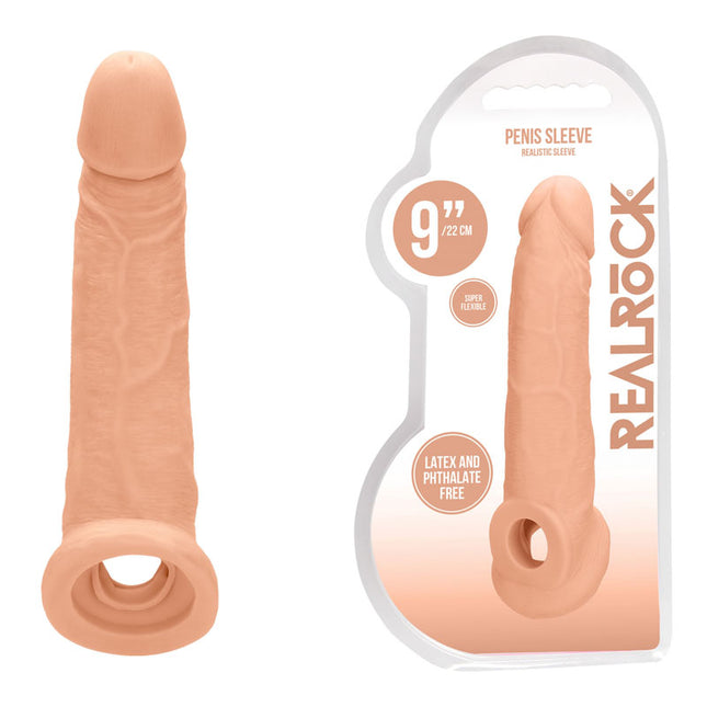 REALROCK 9 Inch Realistic Penis Extender with Rings