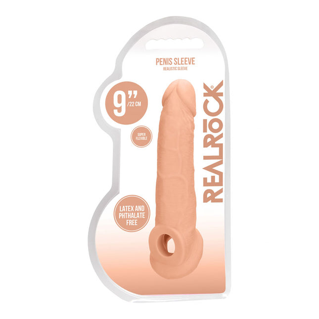 REALROCK 9 Inch Realistic Penis Extender with Rings