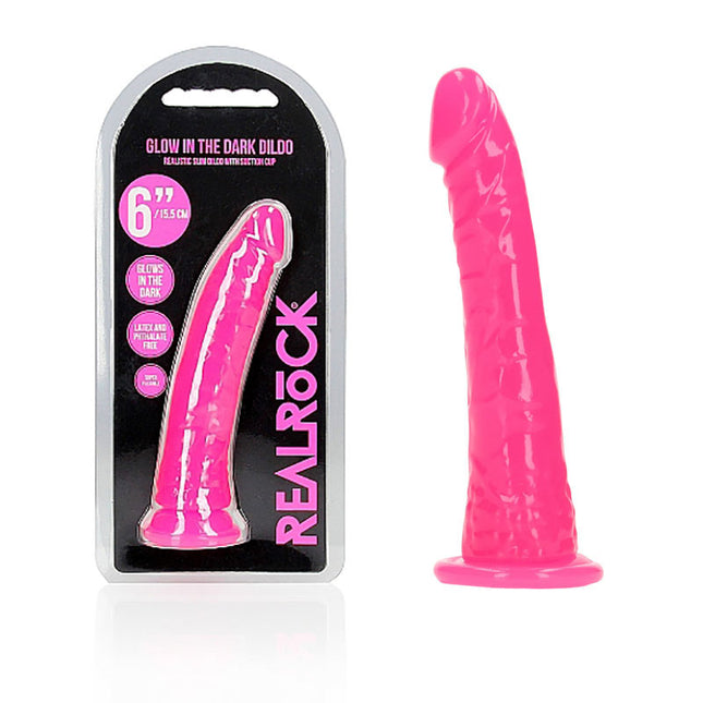 REALROCK 6 Inch Slim Glow in the Dark Neon - Pink