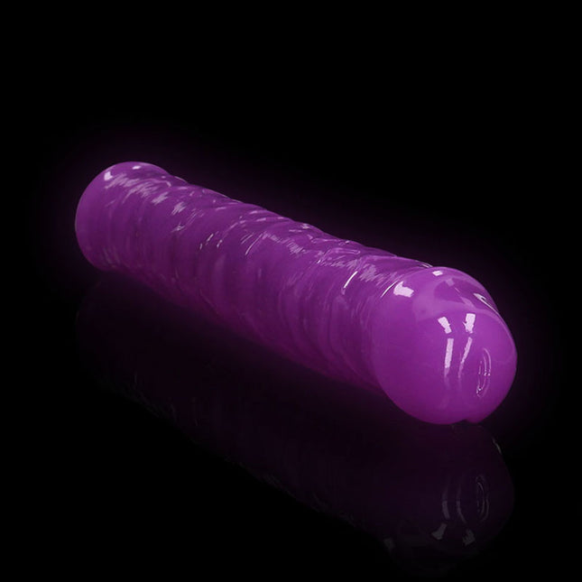 REALROCK 12 Inch Curved Double Ended Dildo - Purple Straight Front View