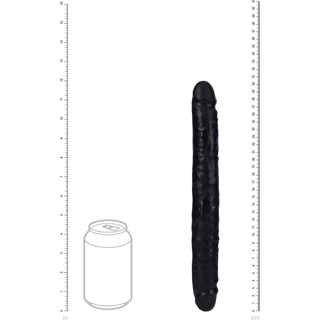 REALROCK 12 Inch Slim Double Dildo - Black