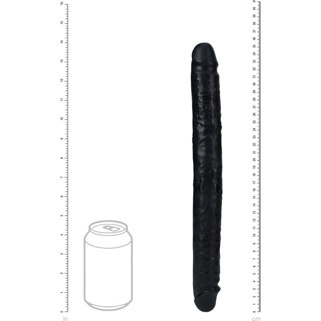 REALROCK 14 Inch Slim Double Dildo - Black