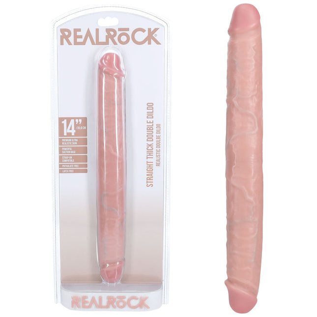 REALROCK 14 Inch Thick Double Dildo - Flesh