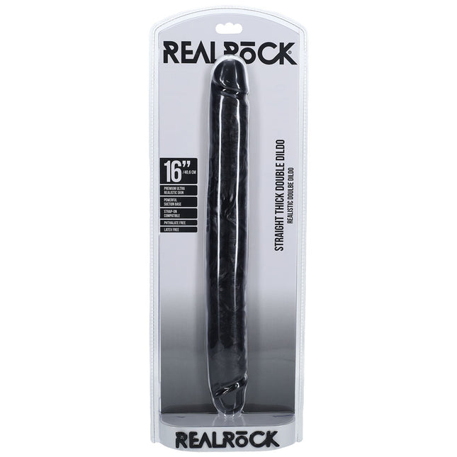 REALROCK 16 Inch Thick Double Dildo - Black