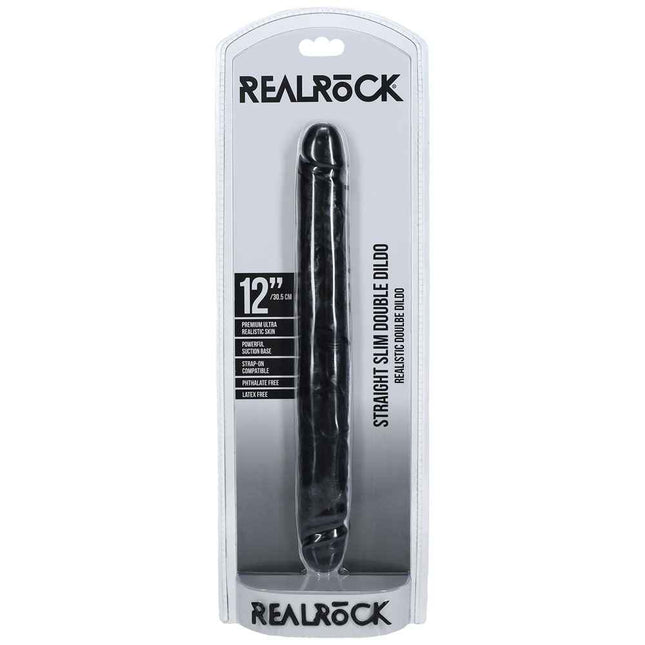 REALROCK 12 Inch Slim Double Dildo - Black Case Only