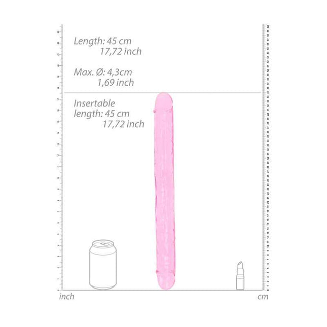 REALROCK 18 Inch Double Dong - Pink Size Chart