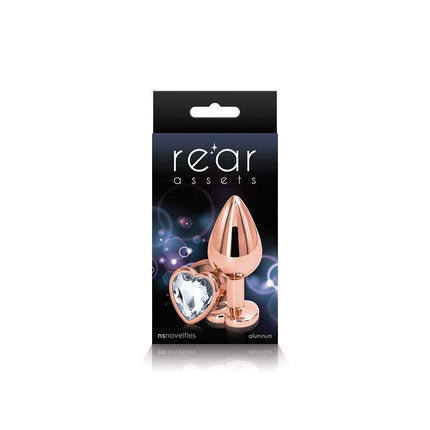 Rear Assets Rose Gold Heart Medium Butt Plugs Case Only