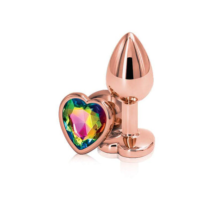 Rear Assets Rose Gold Heart Small Butt Plug Front View