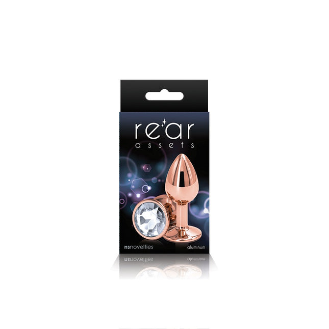 Rear Assets Rose Gold Clear Small Butt Plug Box