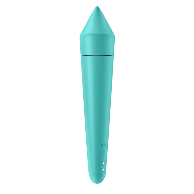 Rear View of Turquoise Satisfyer Ultra Power Bullet 8 Vibrator with App Control