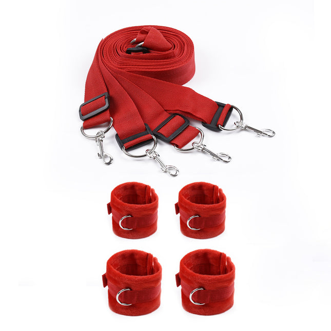 Red Luxury Bondage Nylon Restraints Full Set