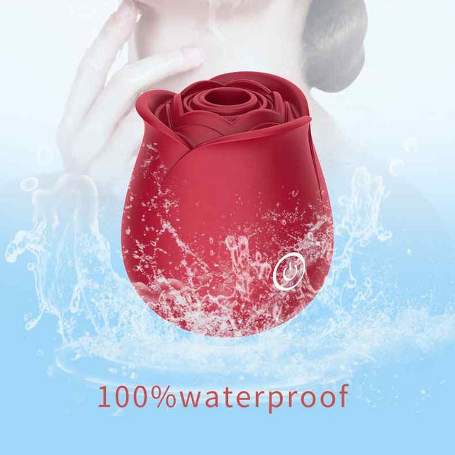 Red Strong Suction Rose Toy Vibrator 100 Waterproof Design