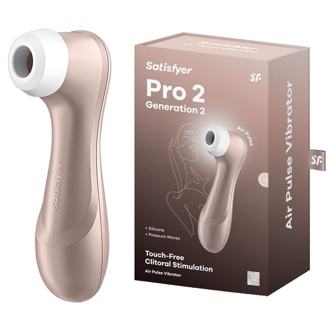 Rose Gold Satisfyer Pro 2 Next Generation Clitoral Stimulator Sex Toy and Box